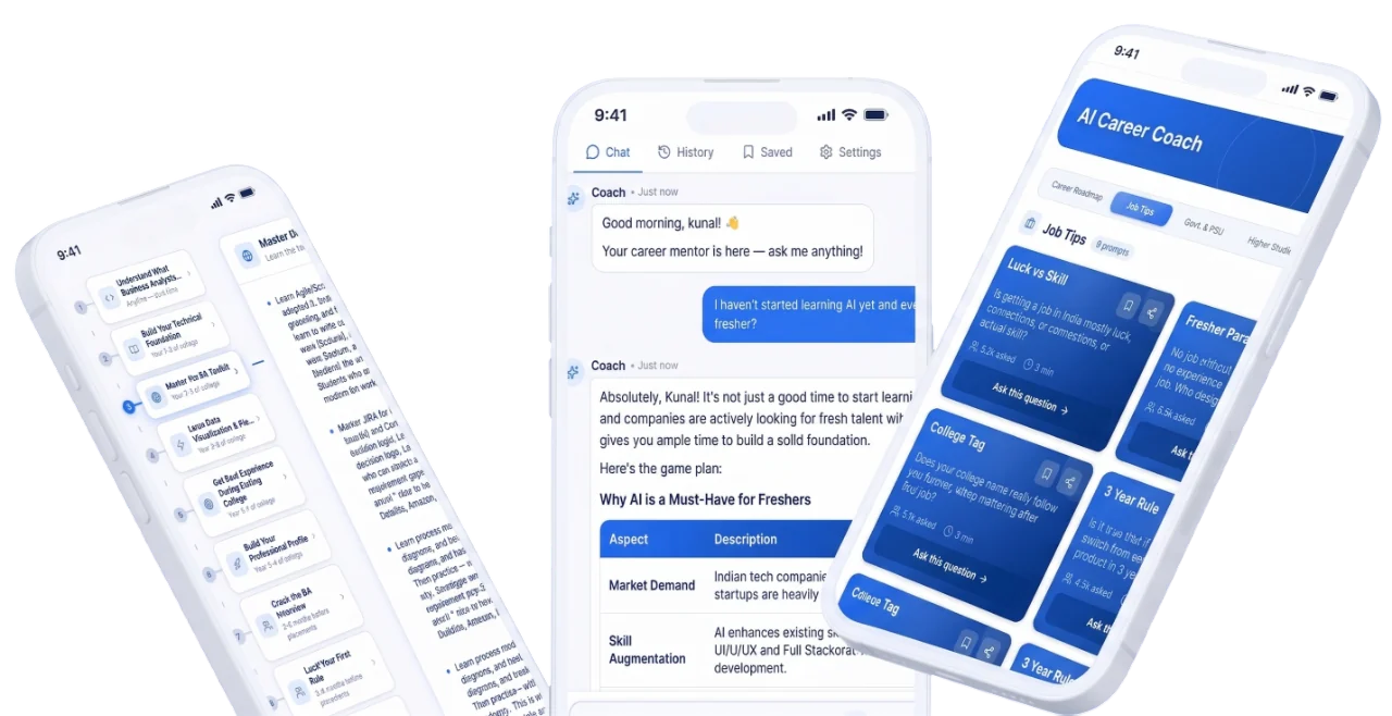 Guidix.ai AI career coach chat and guidance dashboard